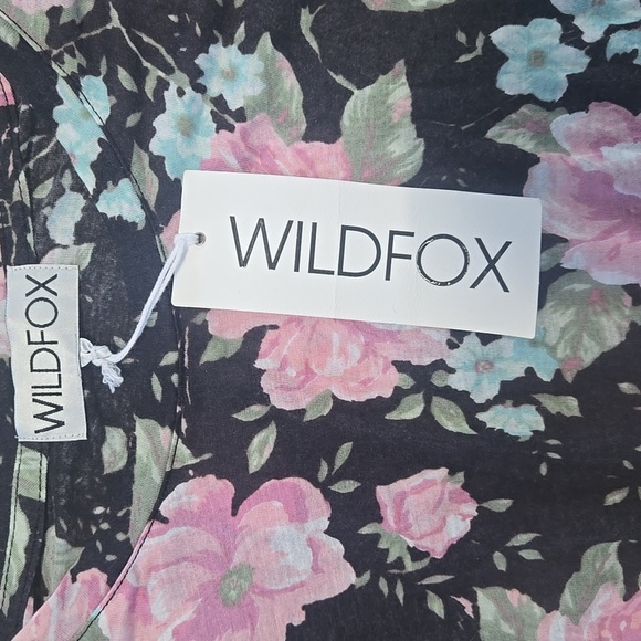NWT Wildfox Rosie Pink and Black Flutter Sleeve Fit And Flare Dress Size Small - Picture 2 of 10